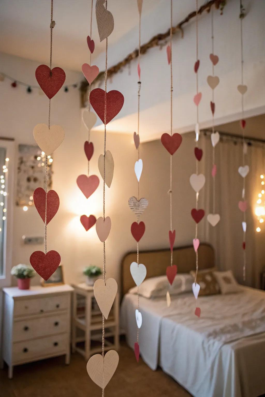 Heart-shaped accents add love and warmth to the décor.