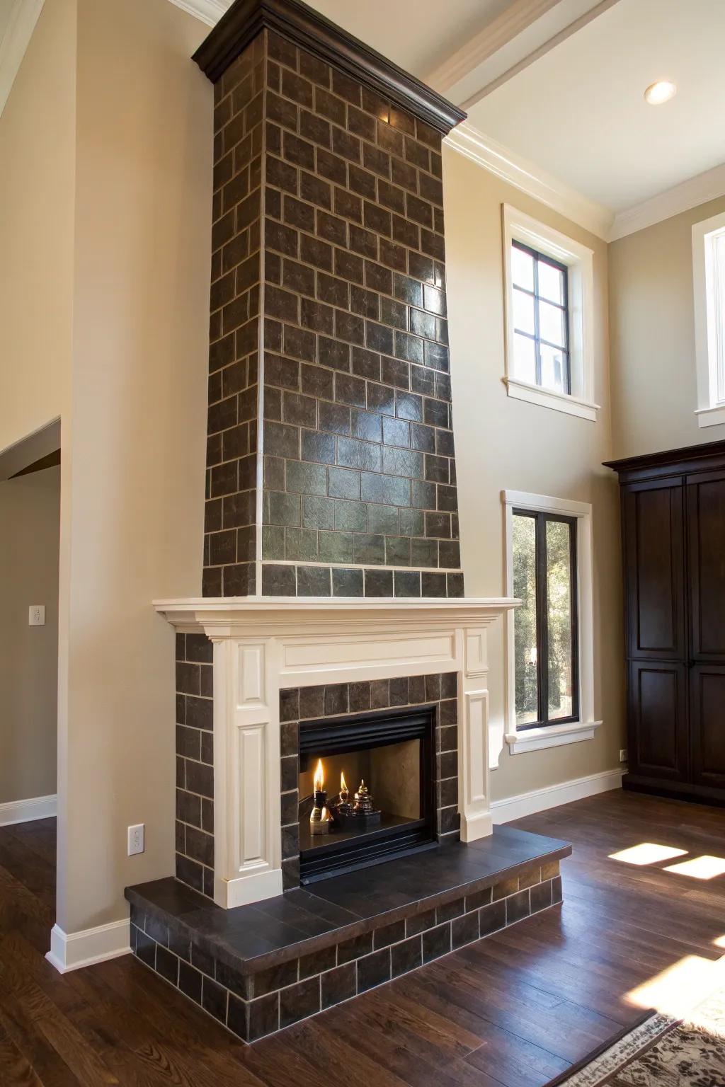 Contrasting colors create a dramatic focus in a room.
