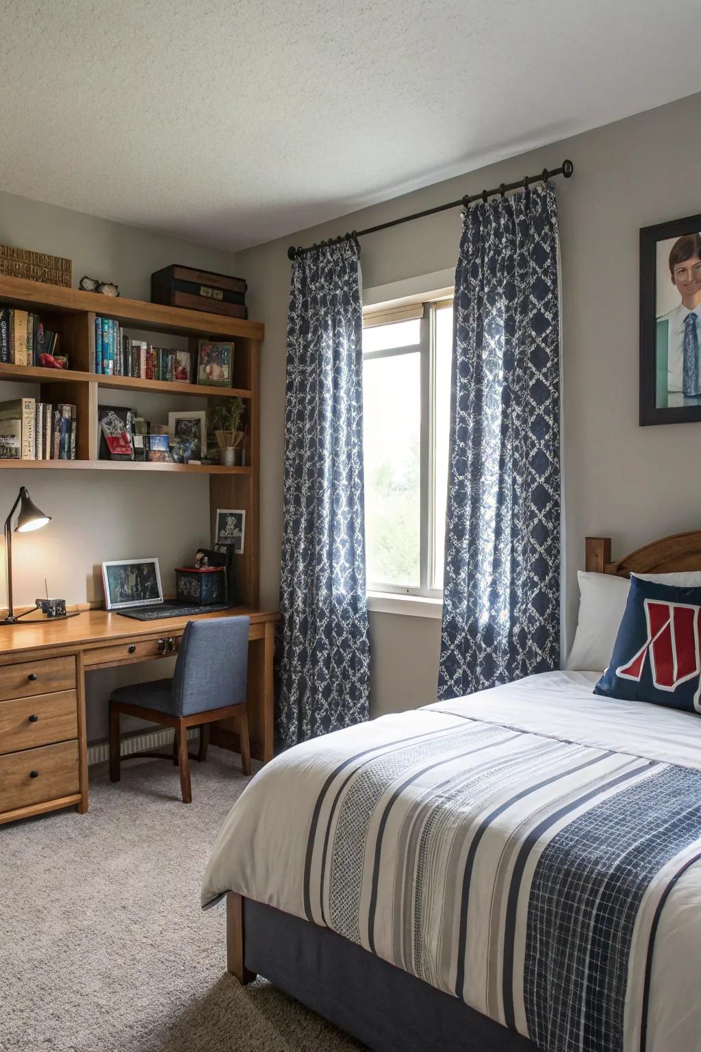 Textured shades bring coziness and elegance to the space.