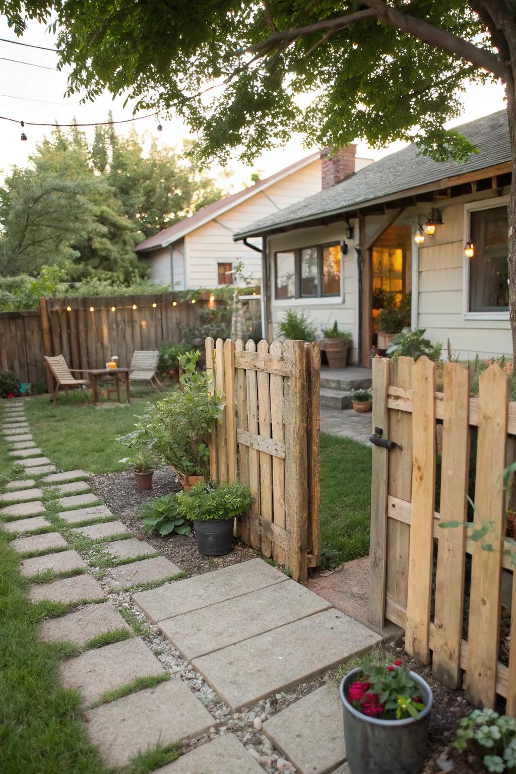 Skid fencing offers a creative and economical privacy solution.