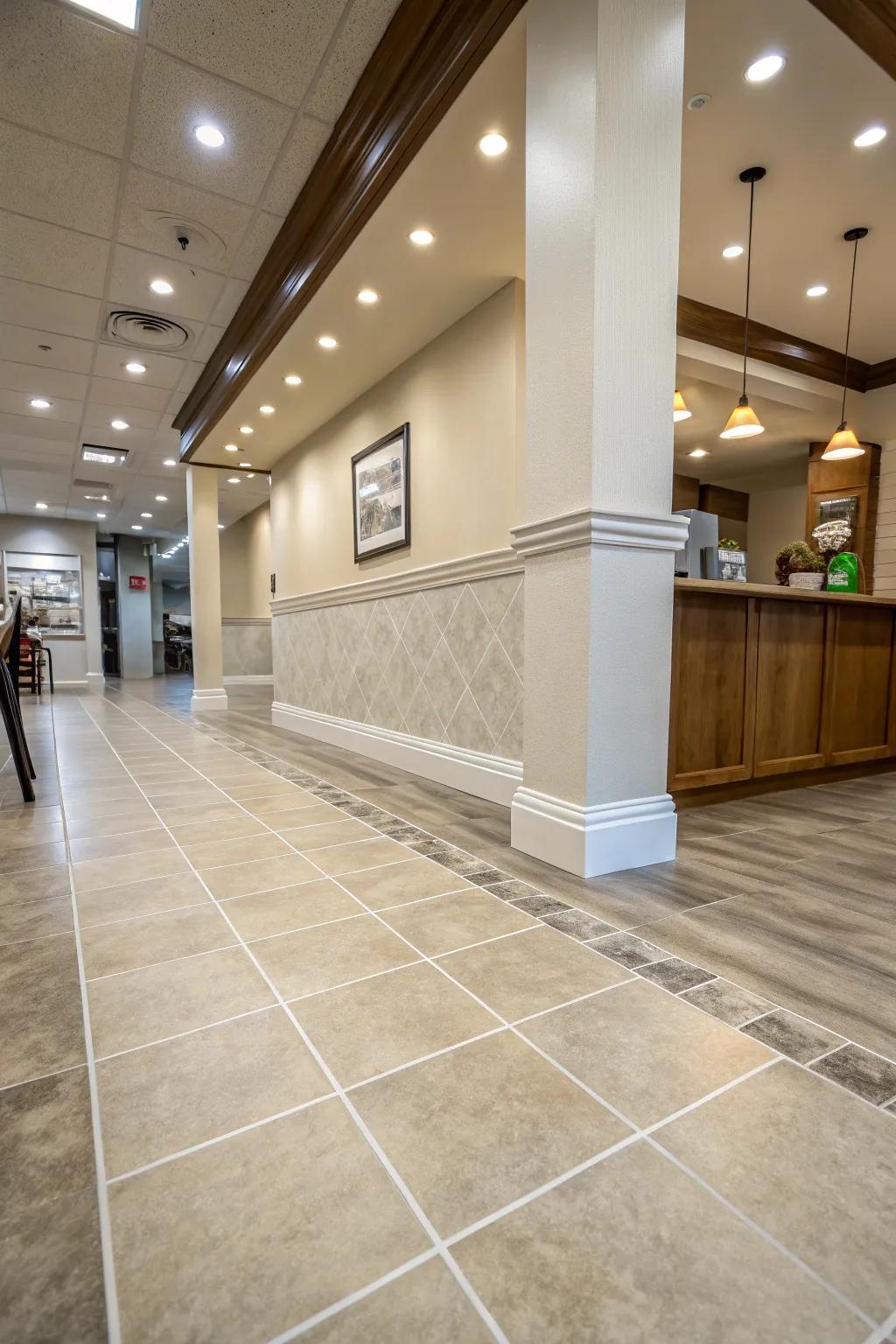 Curved inset provides a useful answer for busy zones.