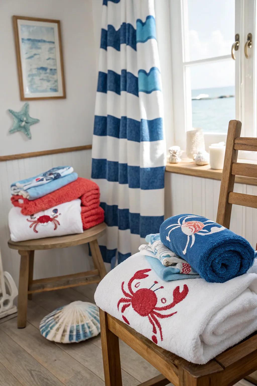 Imbue seaside charm with crustacean-shaped textile configurations.