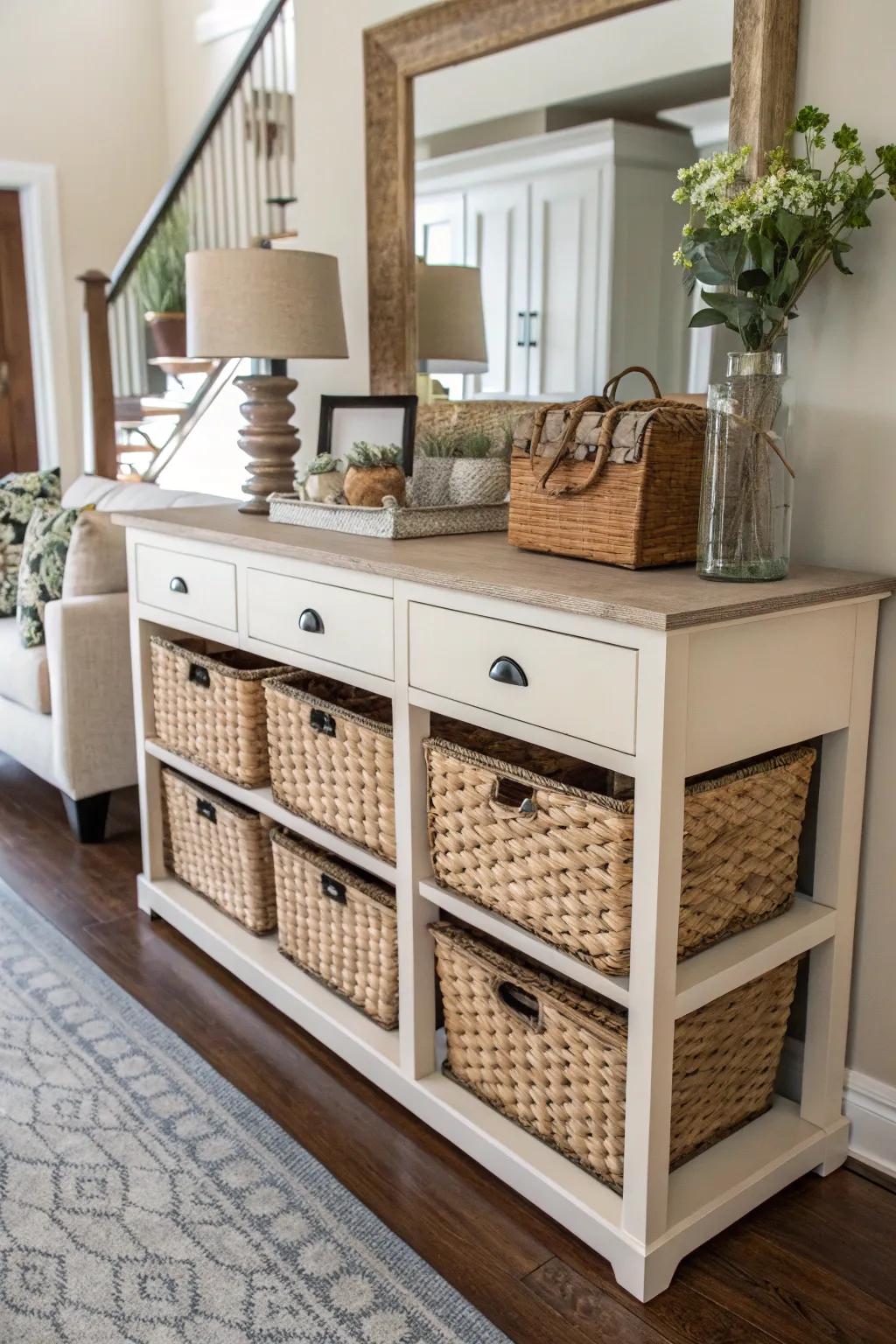 Stylish storage systems ensure your entryway remains neat and fashionable.