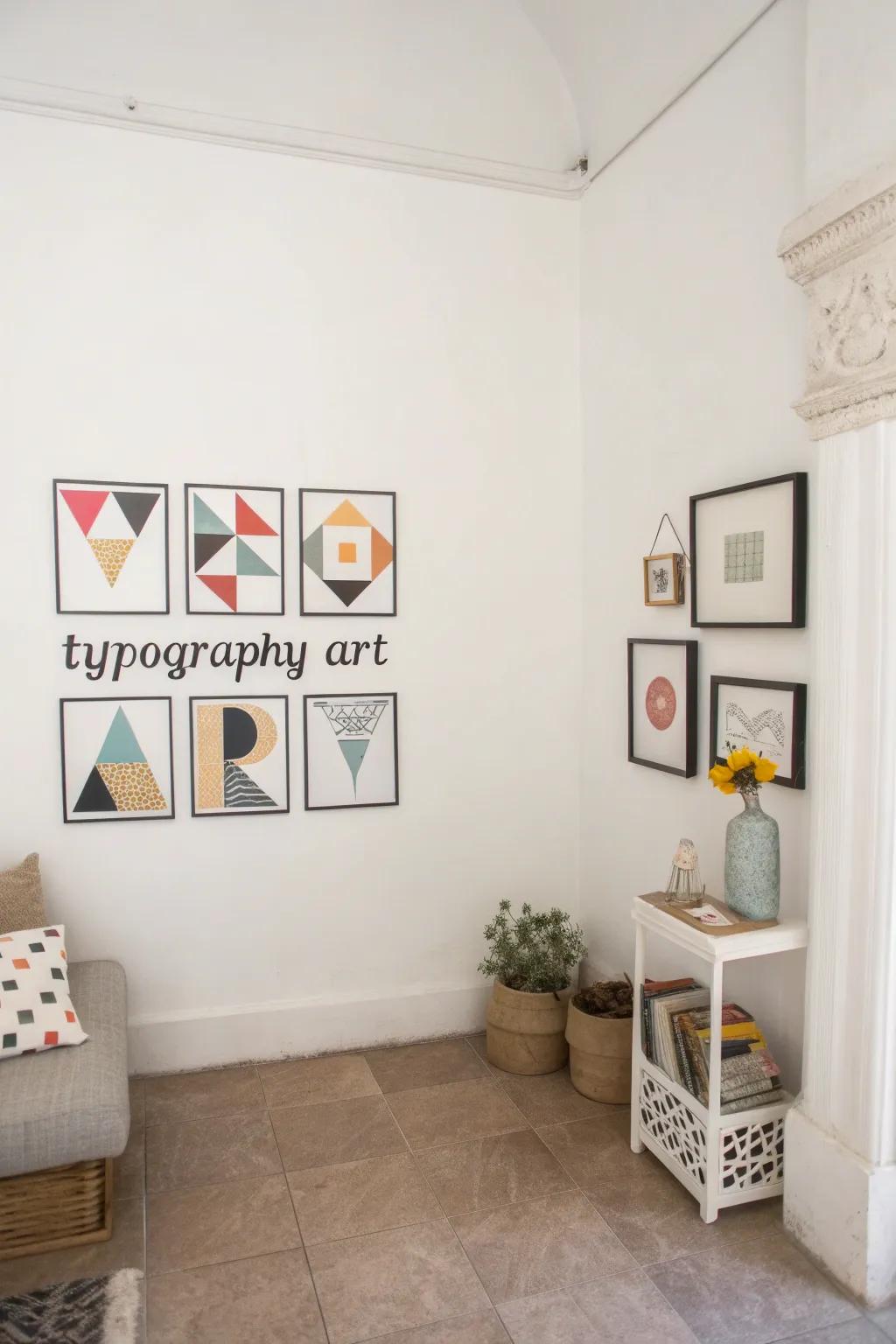 Symmetrical figures introduce a contemporary twist to lettering.