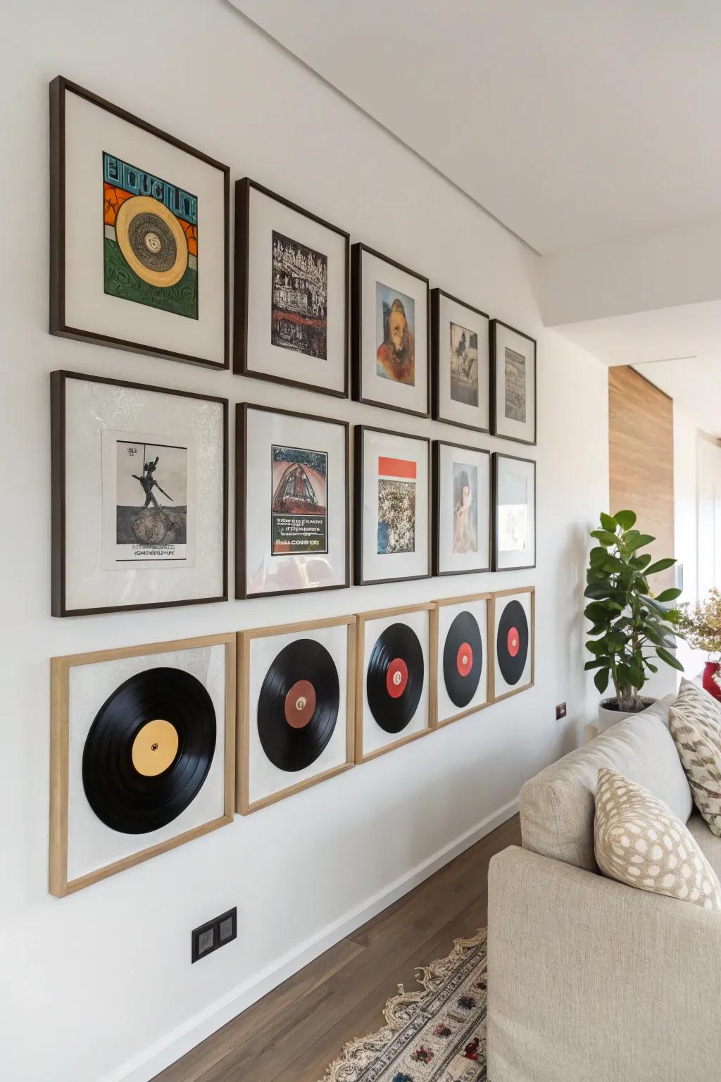 Frame your treasured vinyl records for a refined display.
