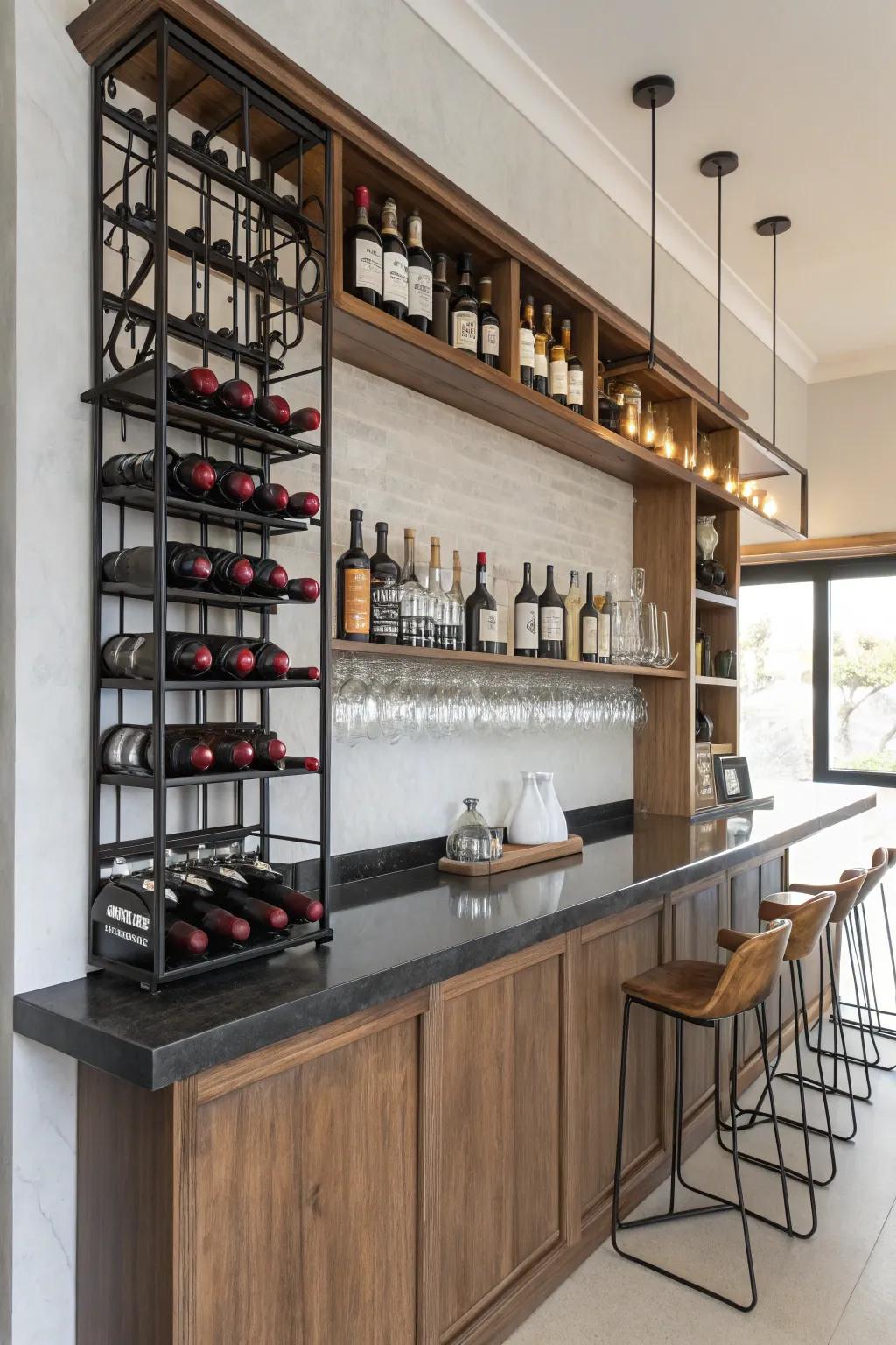 Wine racks provide a classy way to display your favorite wines.