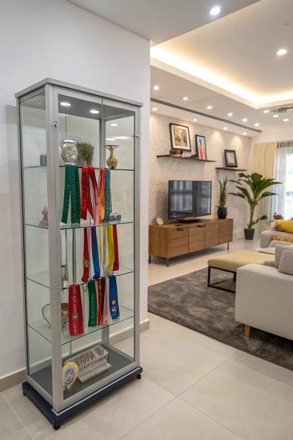 Mix ribbons into your furniture for a unique display solution.