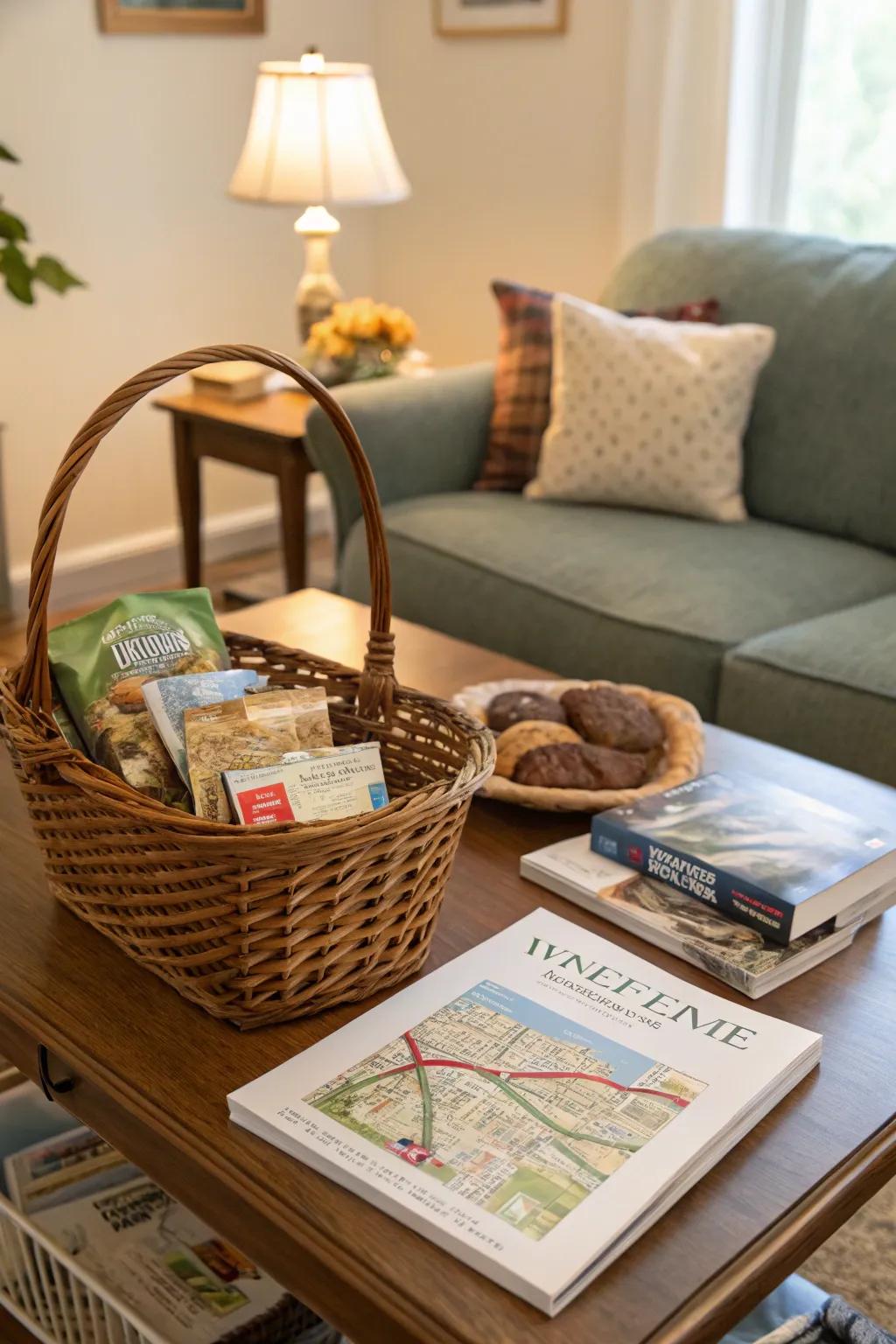 A local guidebook helps guests explore their surroundings with ease.