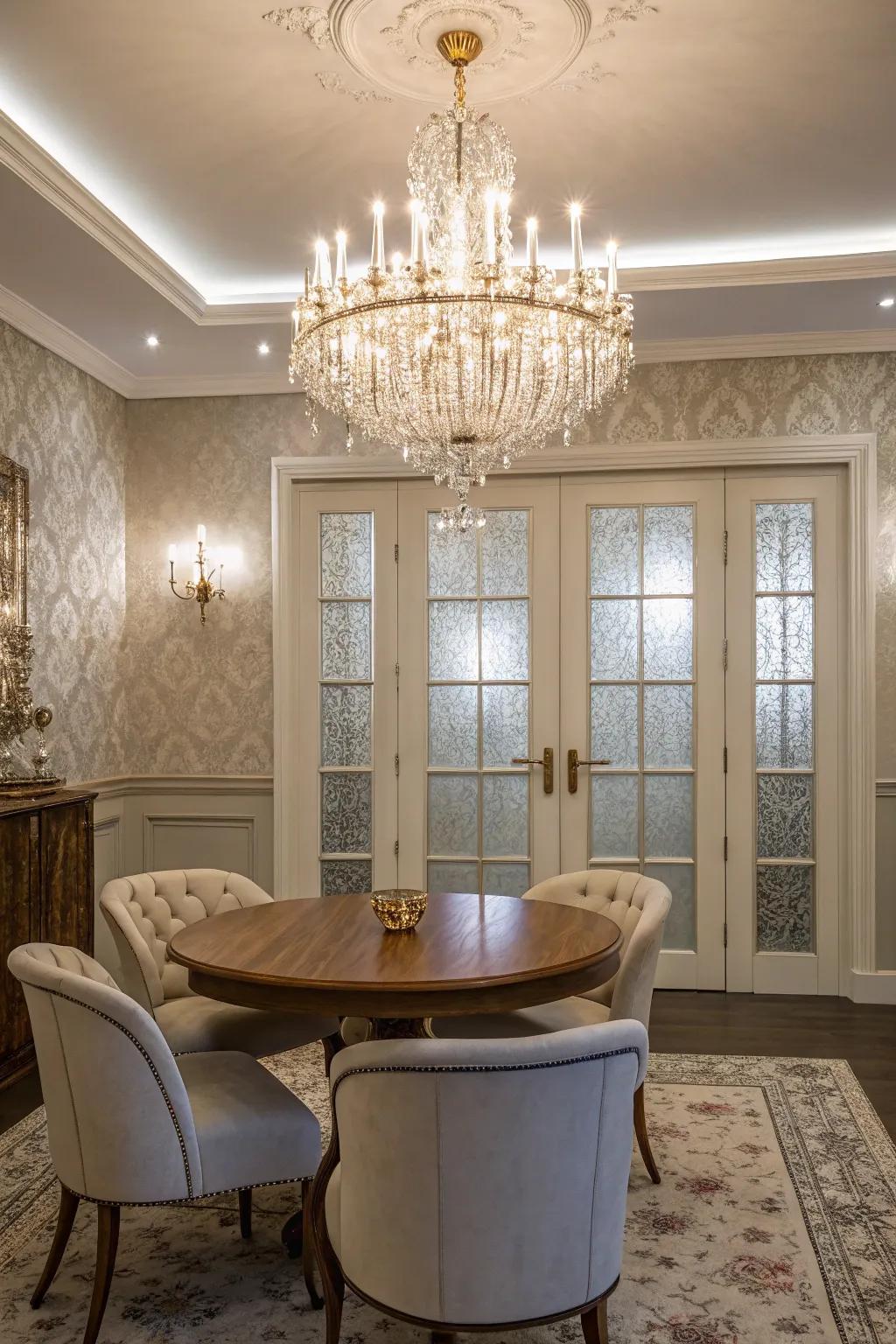 Achieve a stylish look that shows icy elegance.