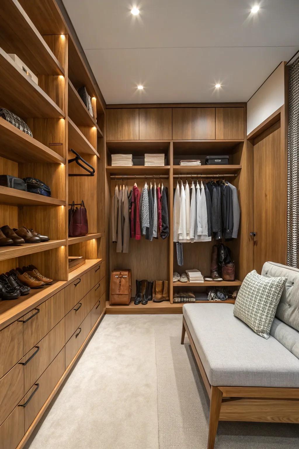 A walk-in closet turns into a personal refuge.
