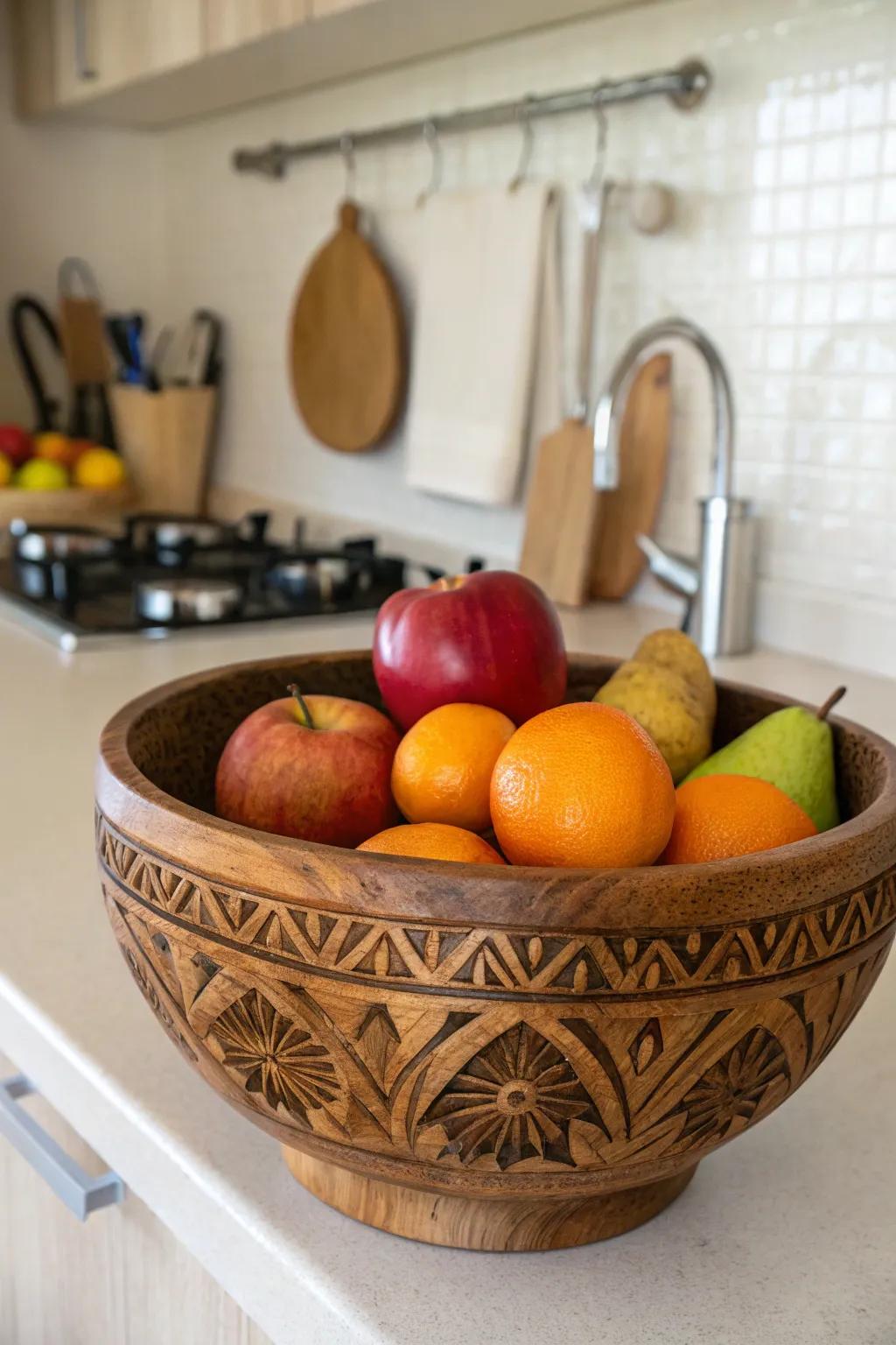 Merge artistry with utility through practical wooden sculptures.