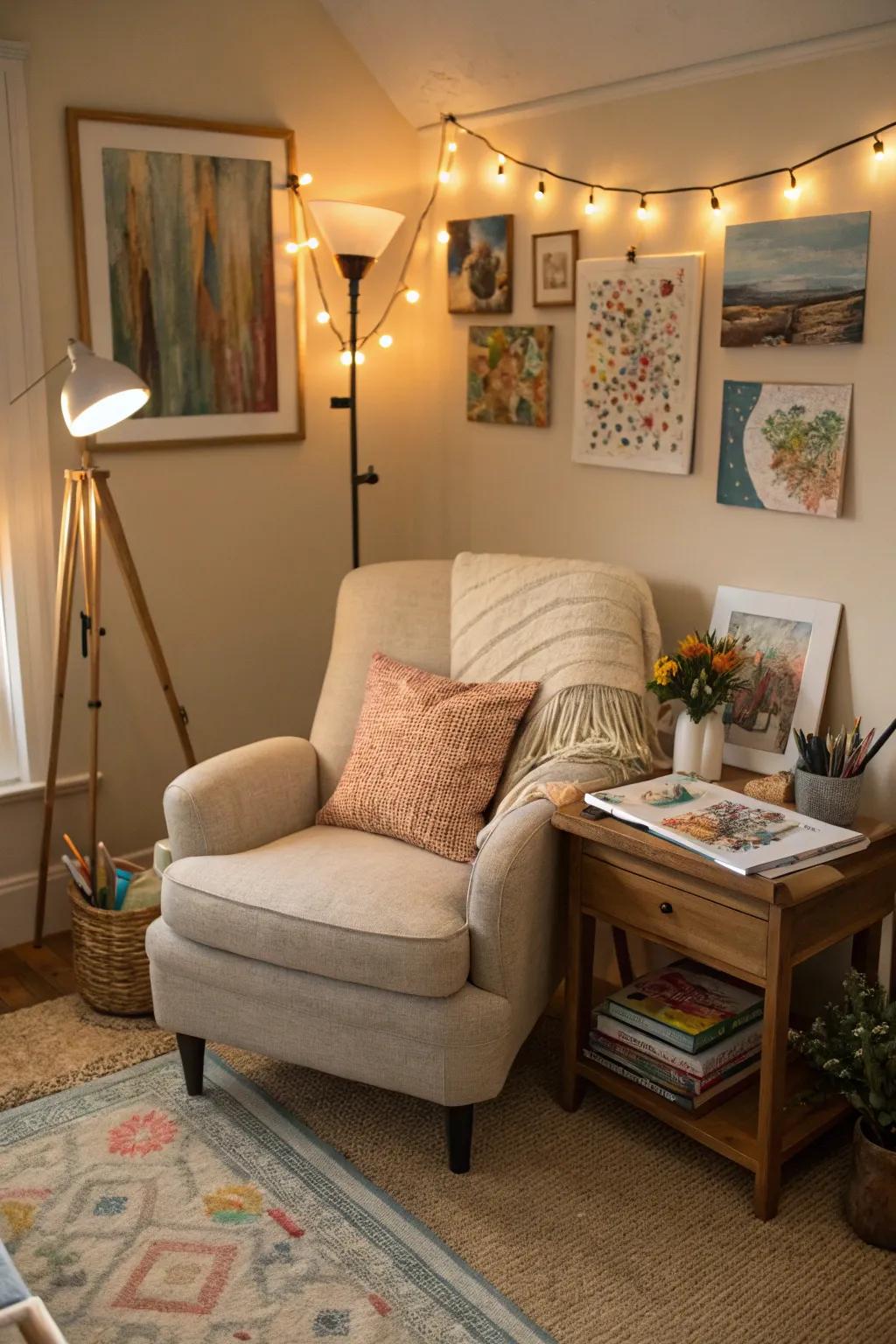 A relaxation spot gives you a peaceful break in the studio.