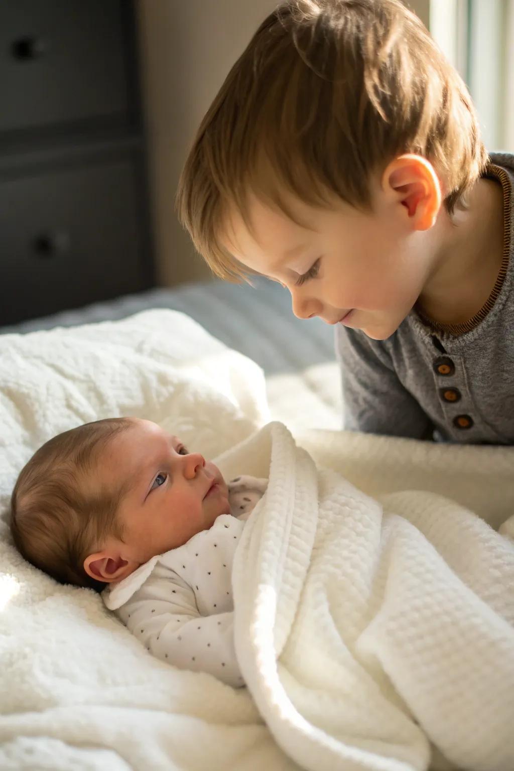 Sibling love captures the beginning of a lifelong bond.