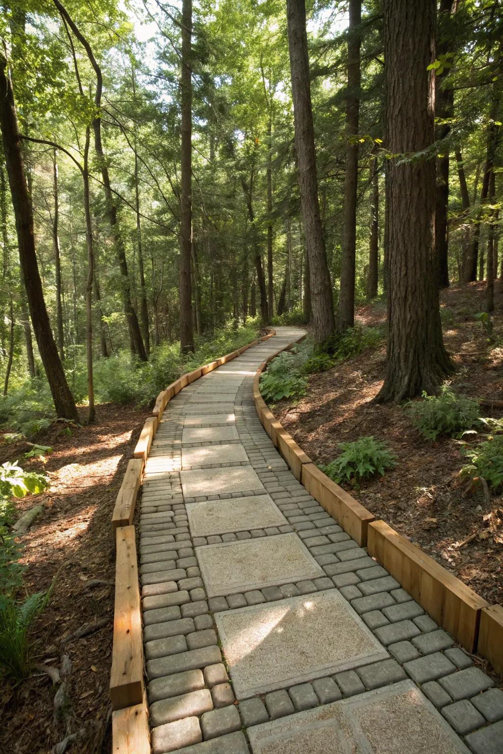 Enjoy a woodland escape with rustic wooden edges.
