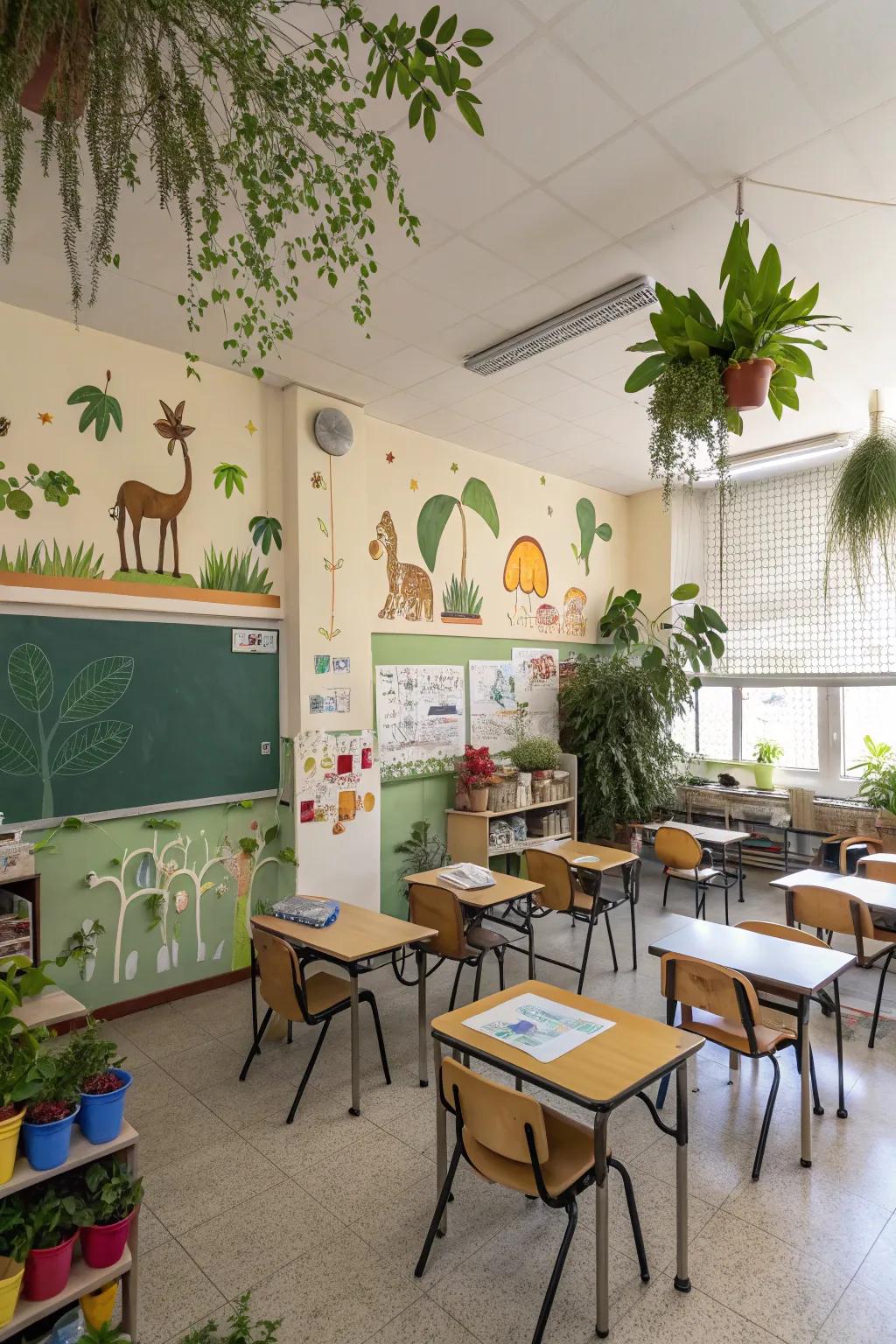 Nature-inspired decor bringing tranquility to the classroom