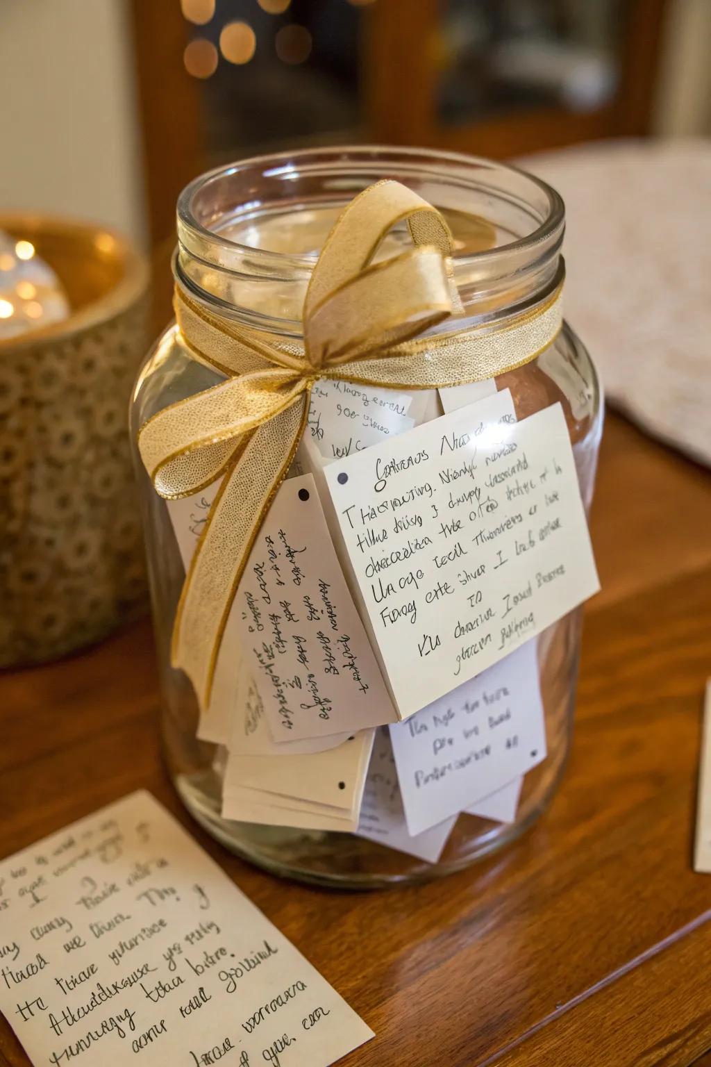 A memory capsule filled with heartfelt notes from loved ones.