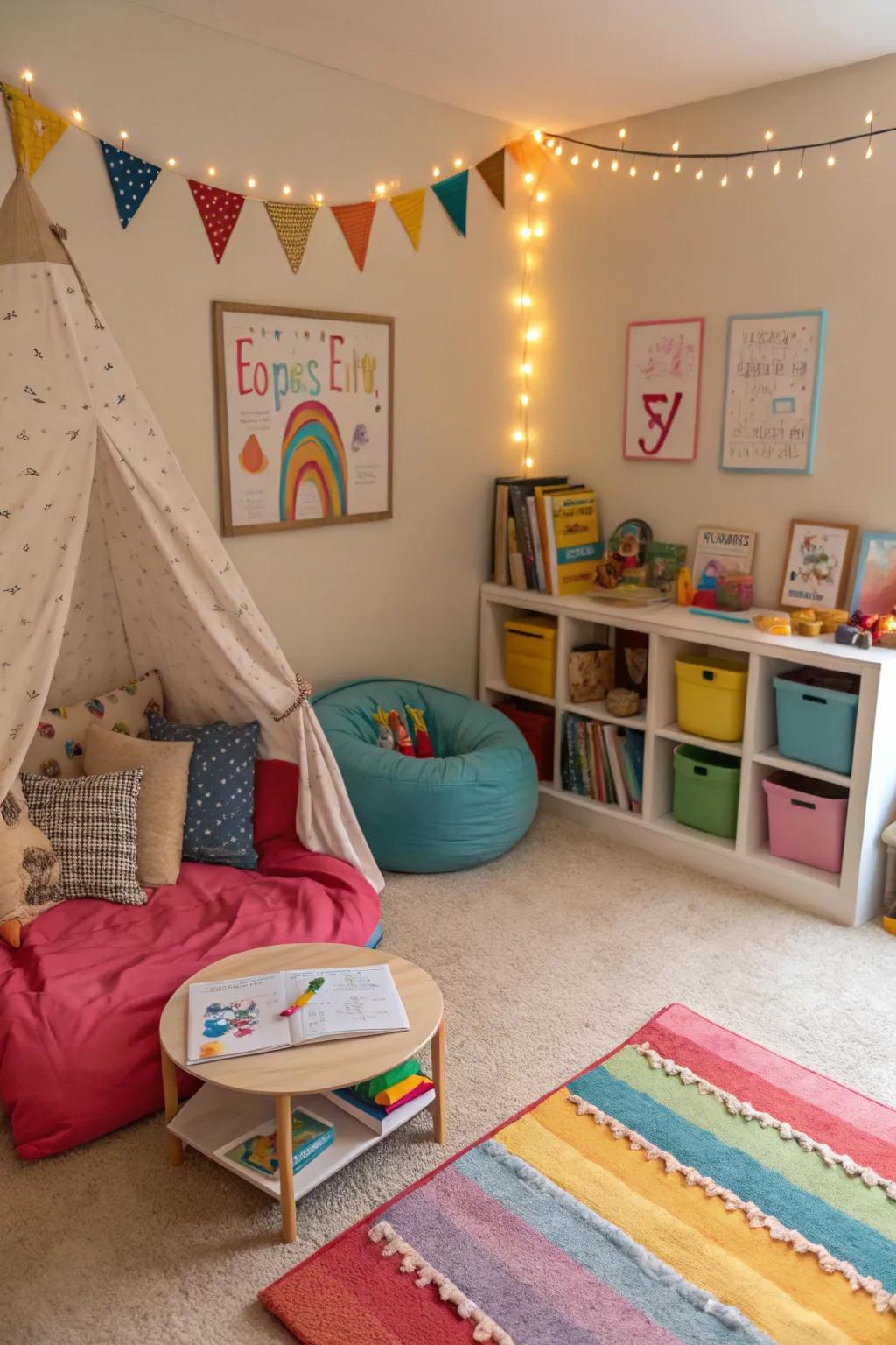 Dedicated activity zones inspire creativity and offer a unique nook for activities.