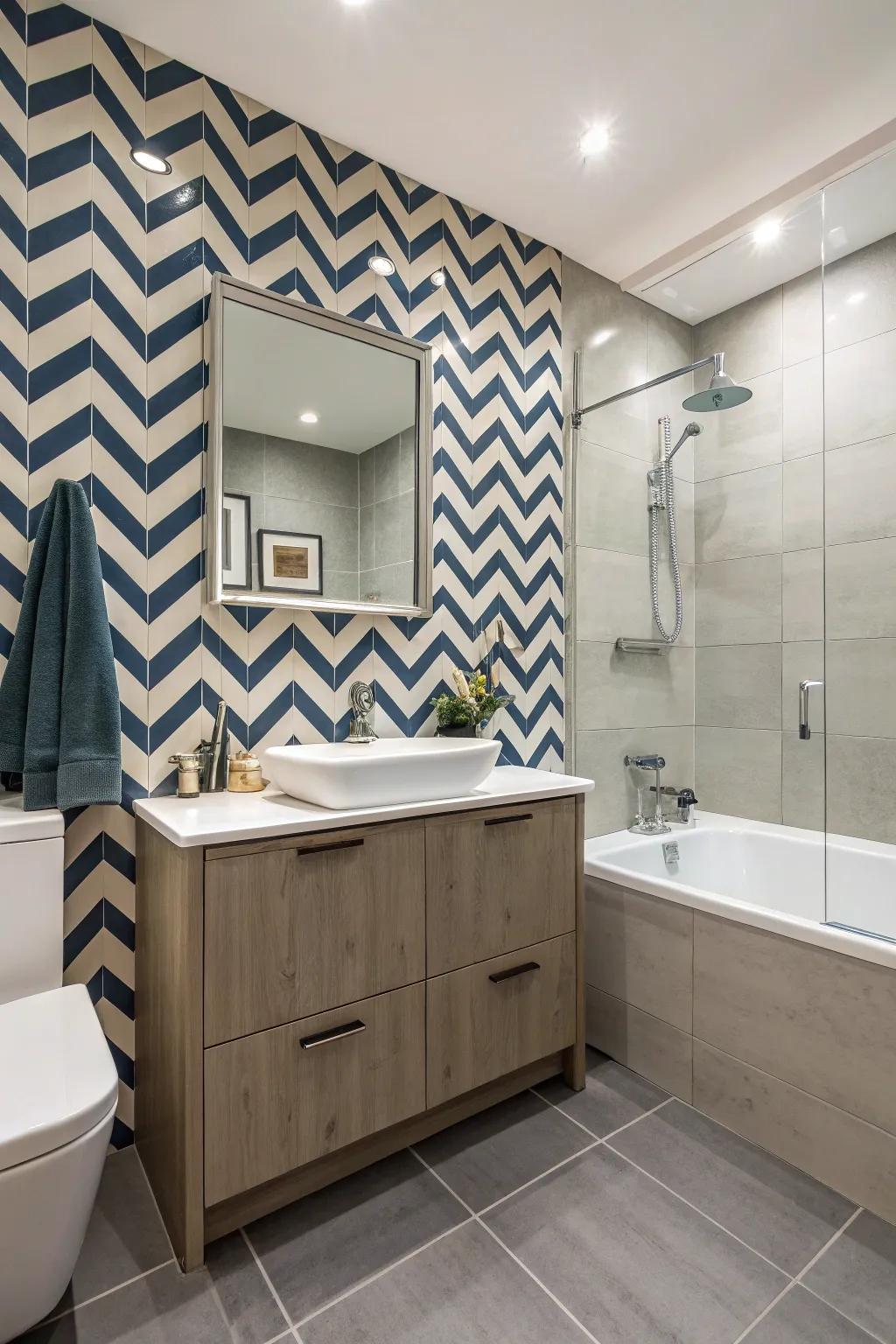 Zigzag patterns incorporate motion and classiness.