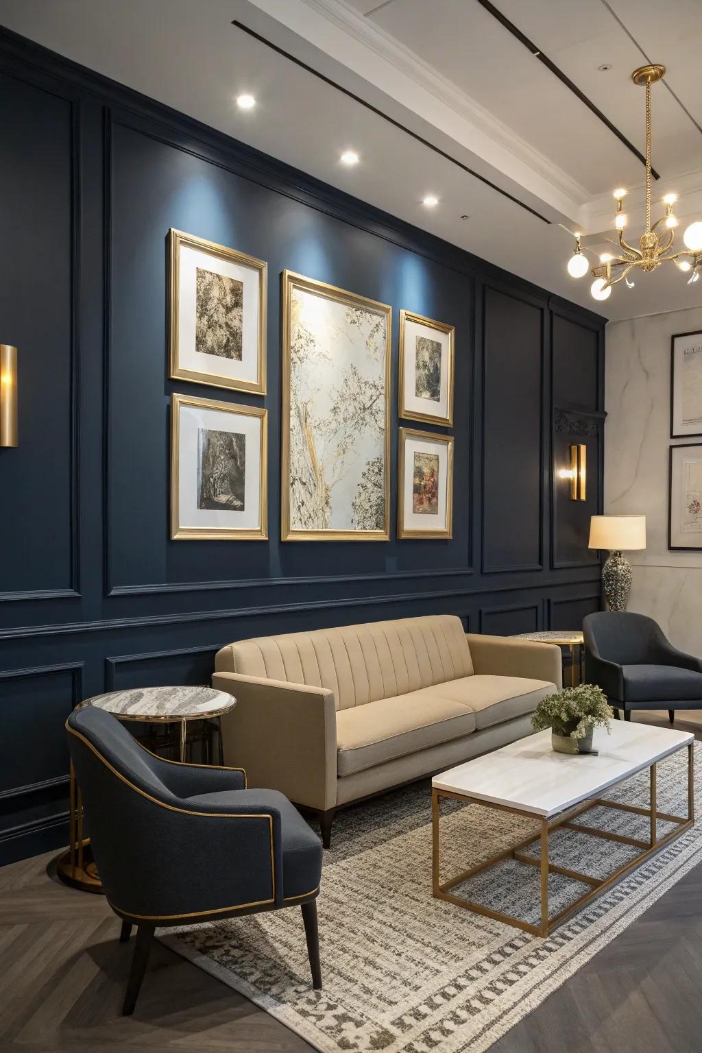 Coordinated decor elevates the style of a feature wall.