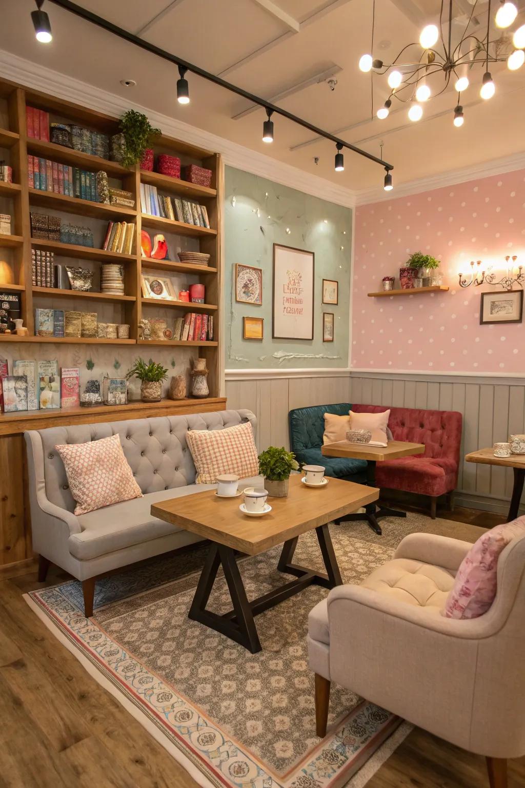 A chic bistro corner is ideal for espresso breaks.
