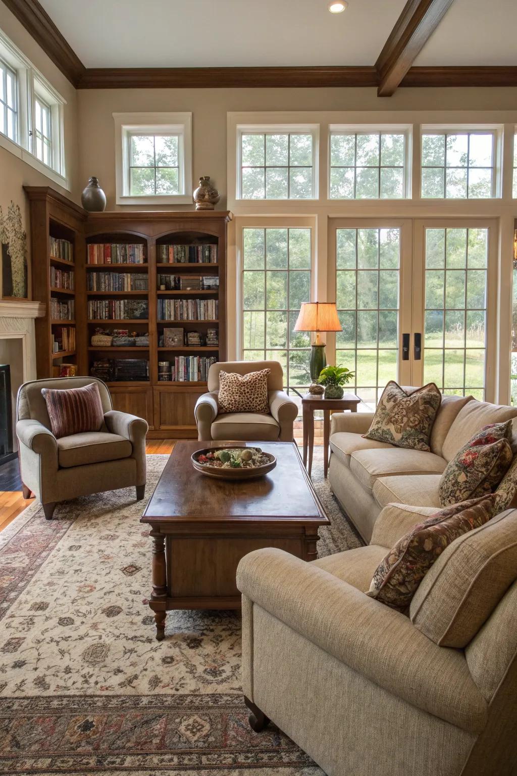 A practical living area arrangement designed for comfort and utility.