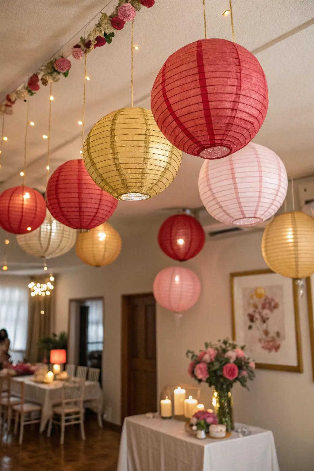 Brighten the room with handcrafted paper globes.