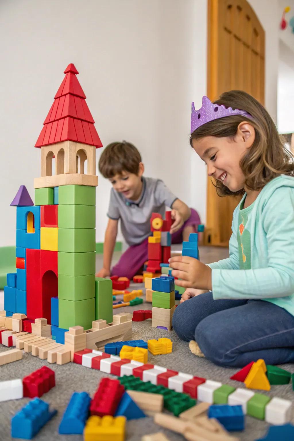Blocks as a stage for storytelling.