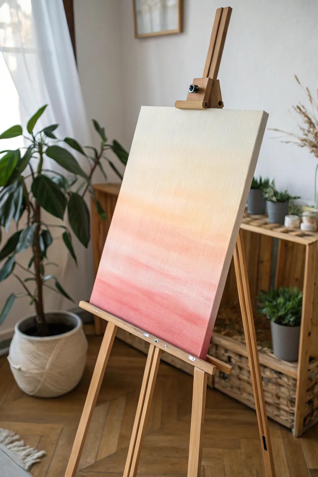 Get a polished gradient effect using a roller, ideal for a serene and airy atmosphere.