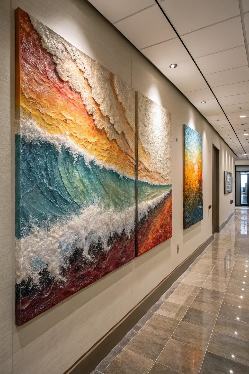 Textured levels are bringing emphasis to designs.