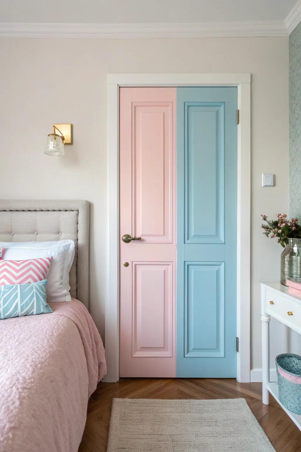 A pastel-hued door, changing any area into a peaceful retreat.