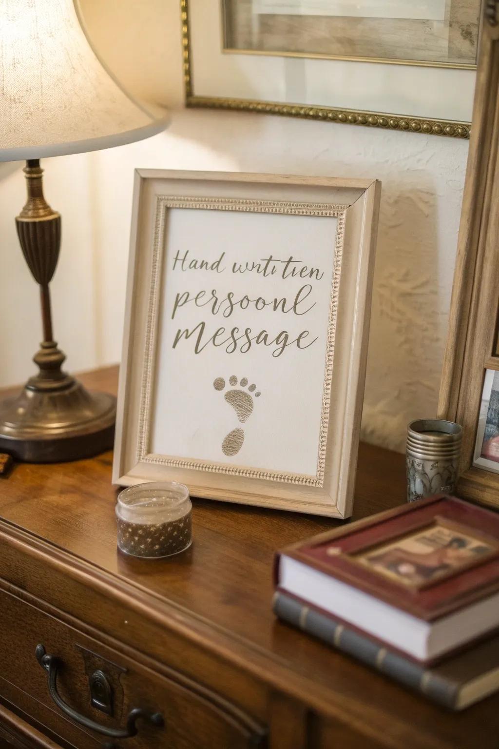 A heartfelt message paired with valuable footprints.