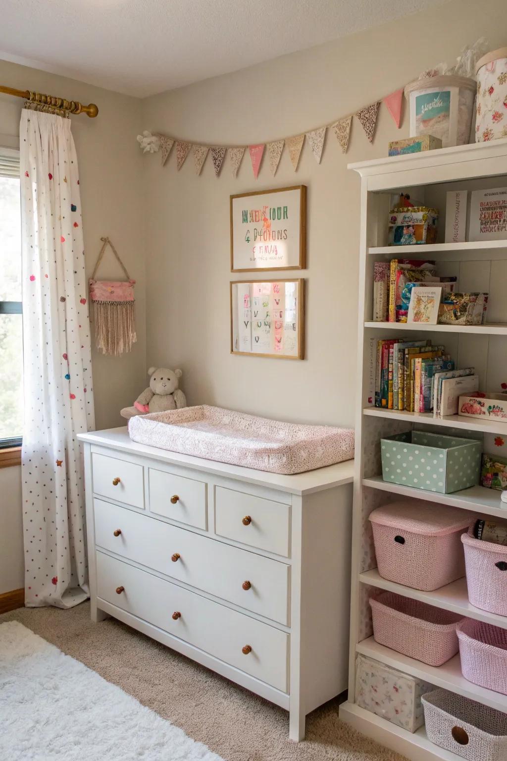 Practical furniture maintains the space tidy and stylish.