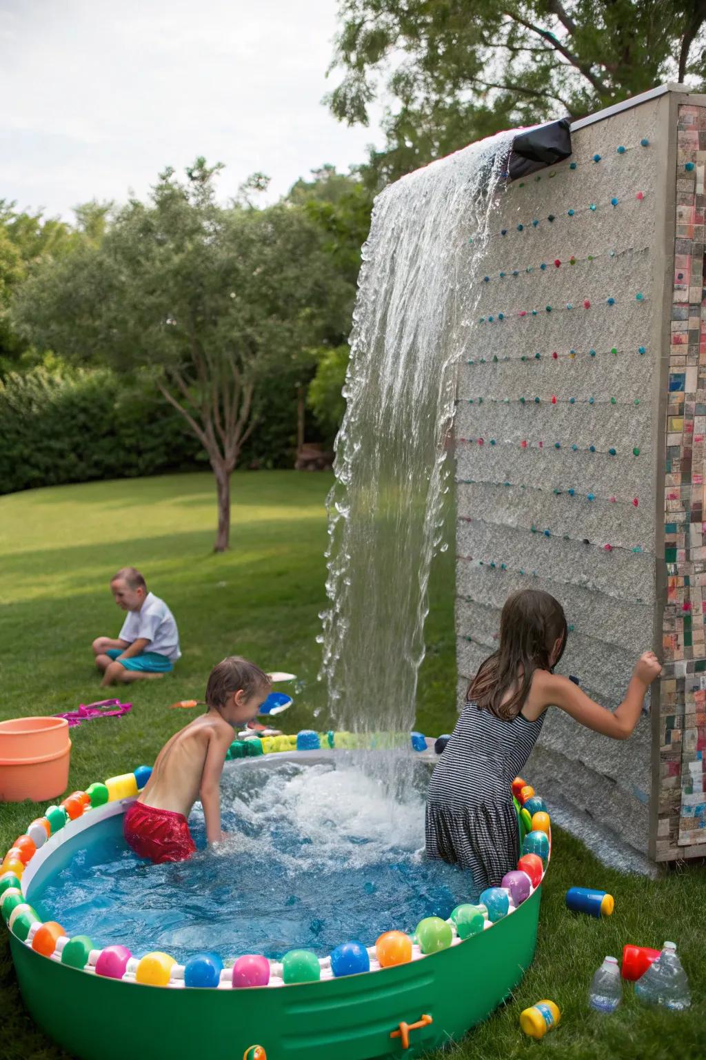 Unlimited fascination with a homemade water feature.