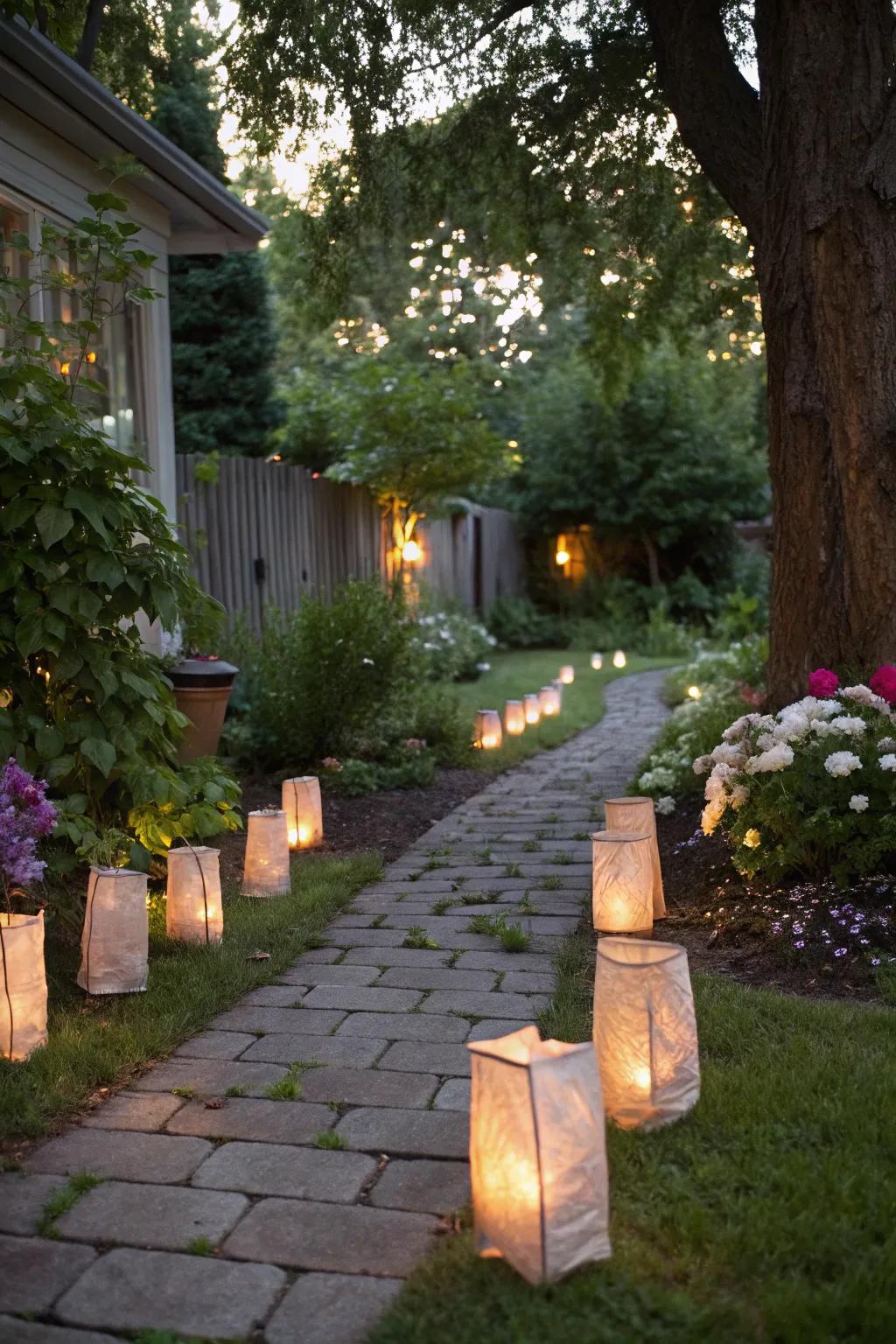 Paper bag lights provide a nostalgic and delightful lighting option.