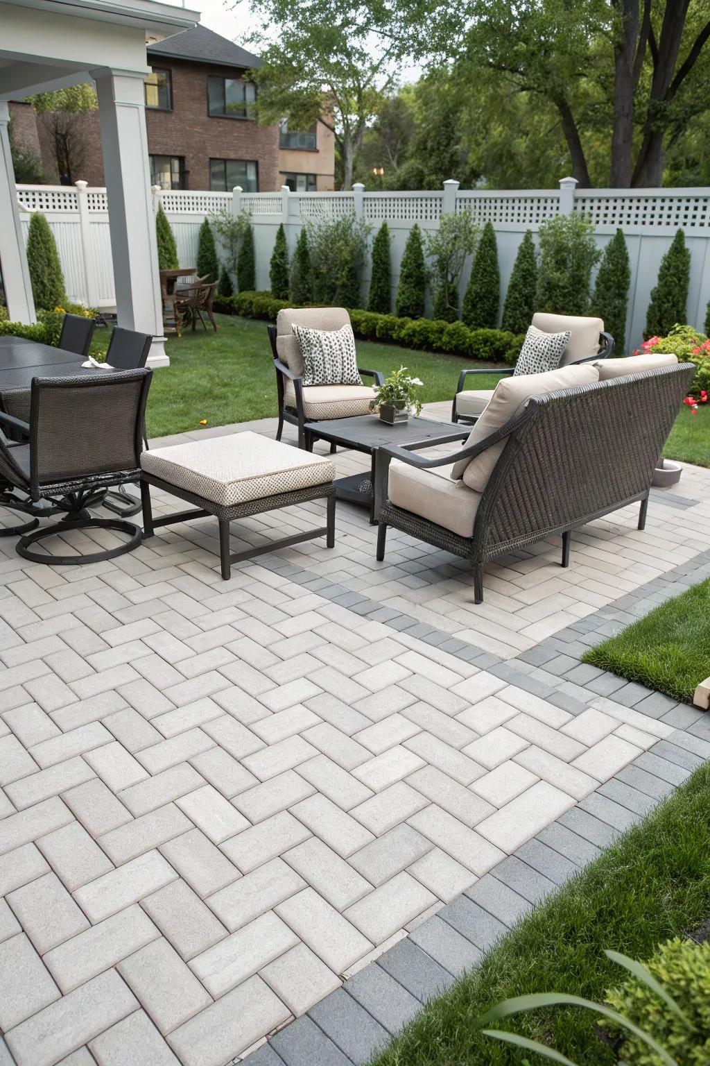 Unique paver designs raises the style on your patio.