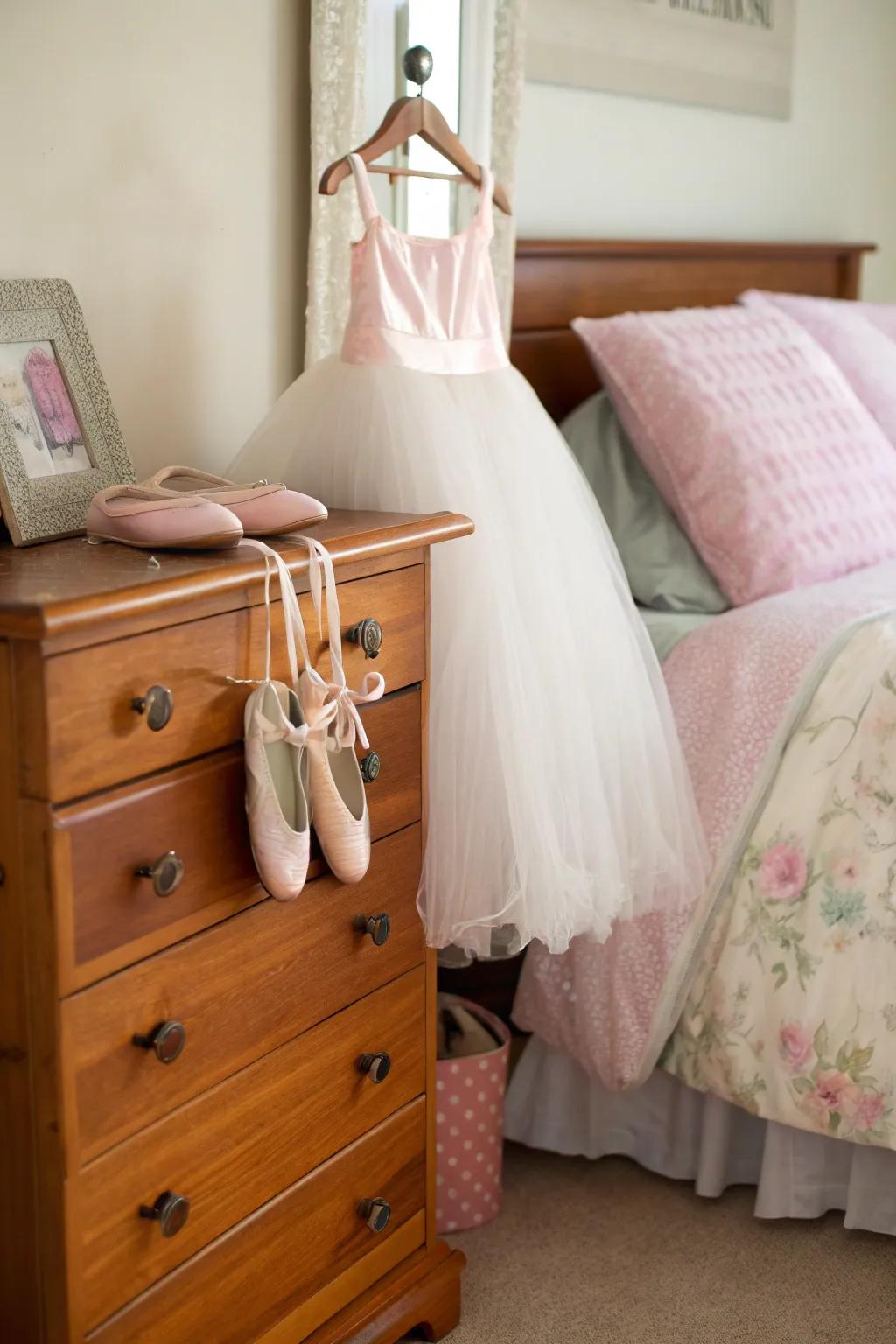Ballet accessories bring a personal and charming touch.
