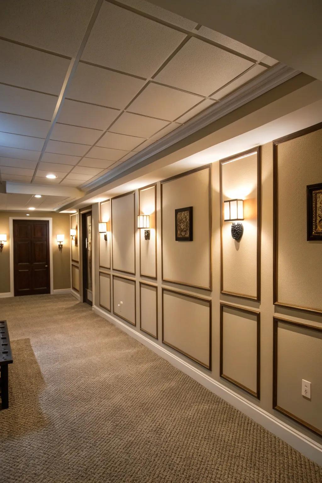 Integrated illumination elevates the ambiance.