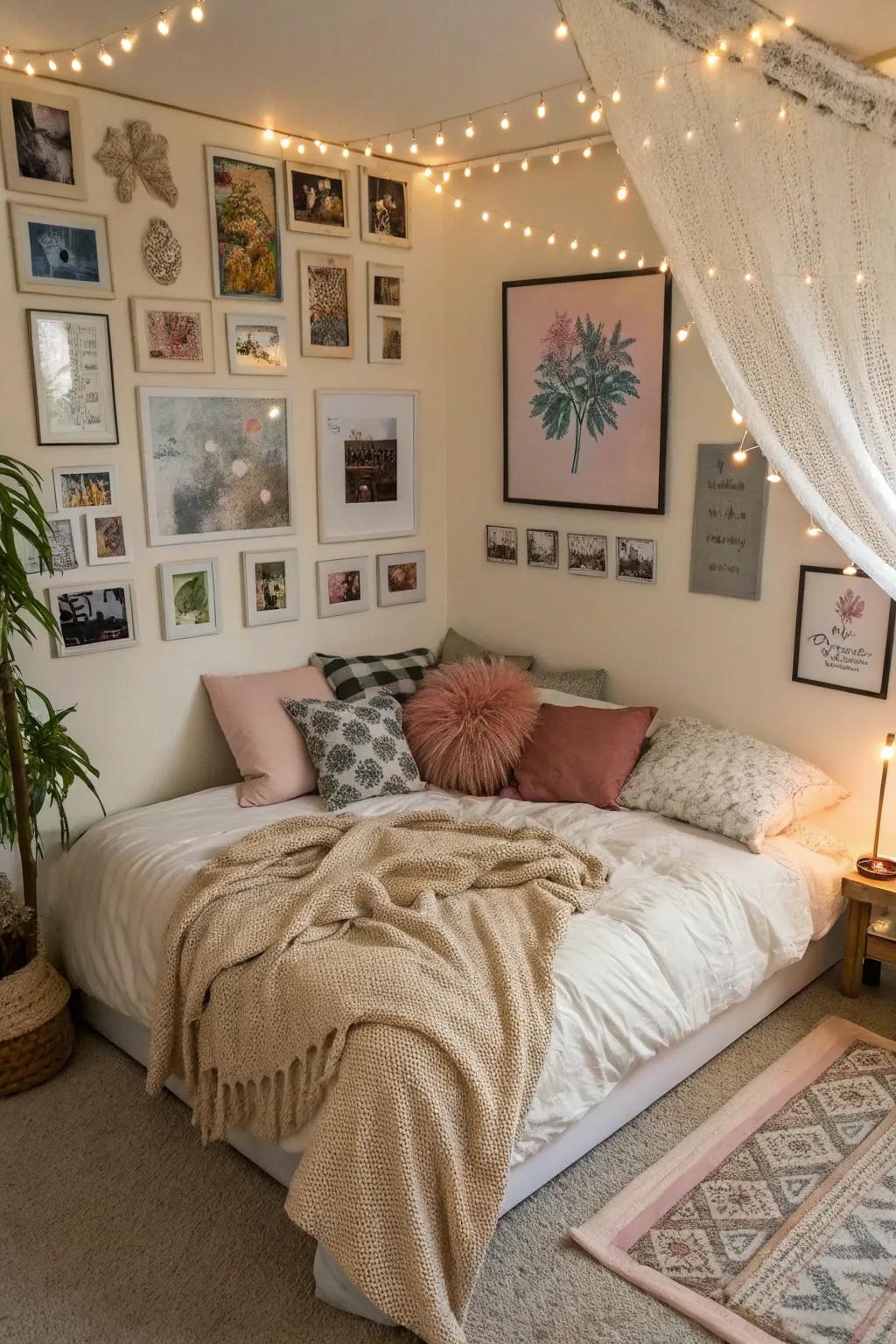 Personalize your floor bed with custom decor.