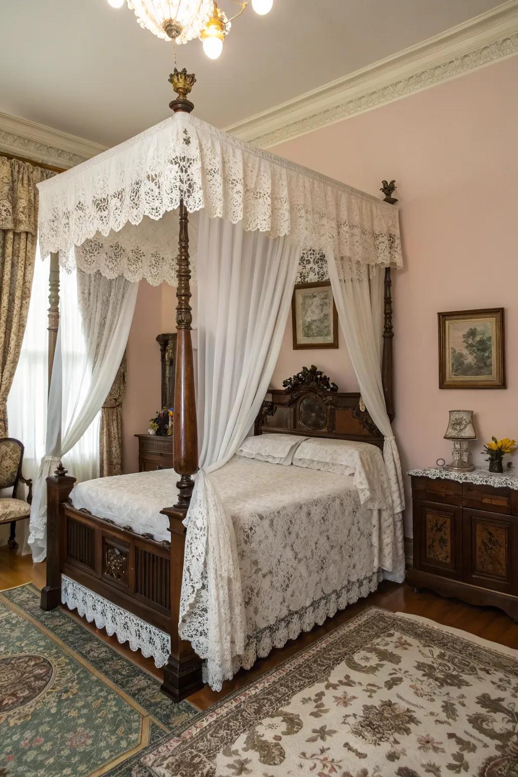 Lace bed skirts radiate style and beauty.