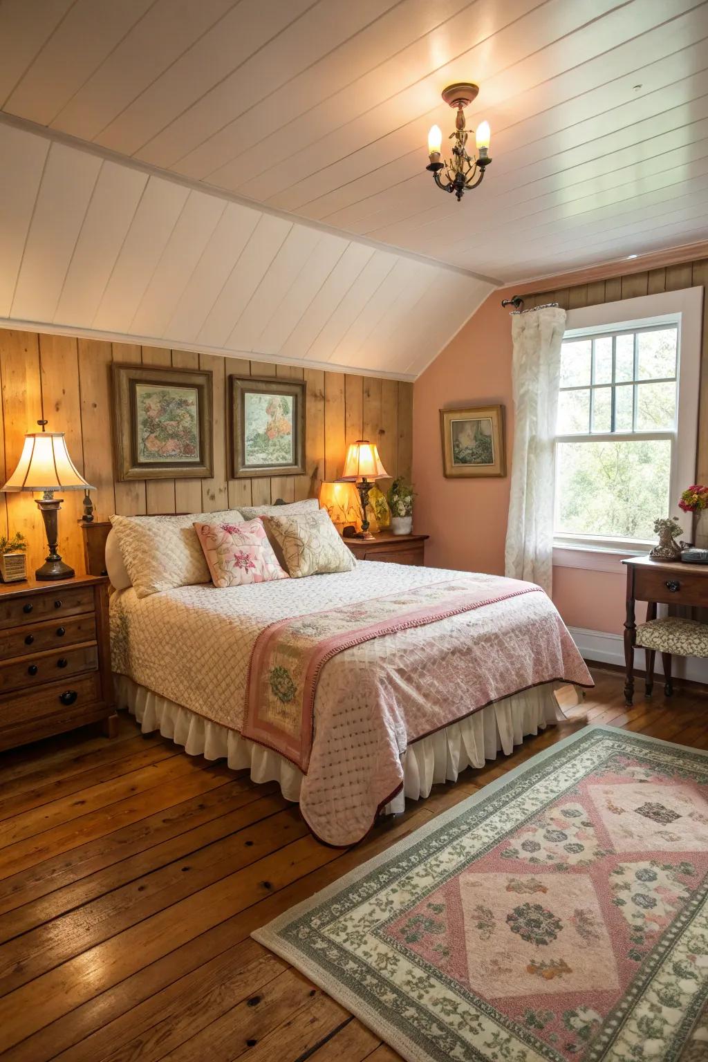 Reclaimed timber floors impart history and character to your bedroom.