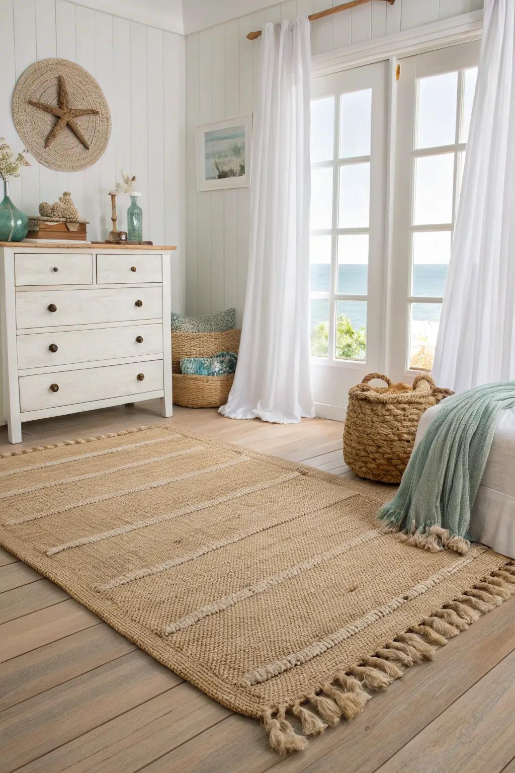 Carpets made of natural material enhance seaside moods.