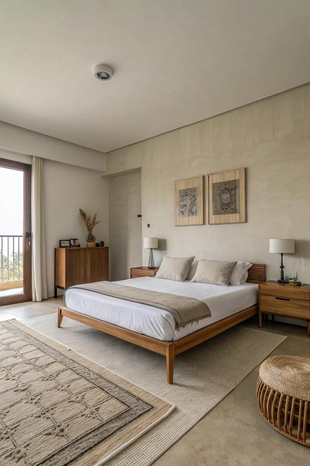 Keeping things simple can make a peaceful bedroom setting.