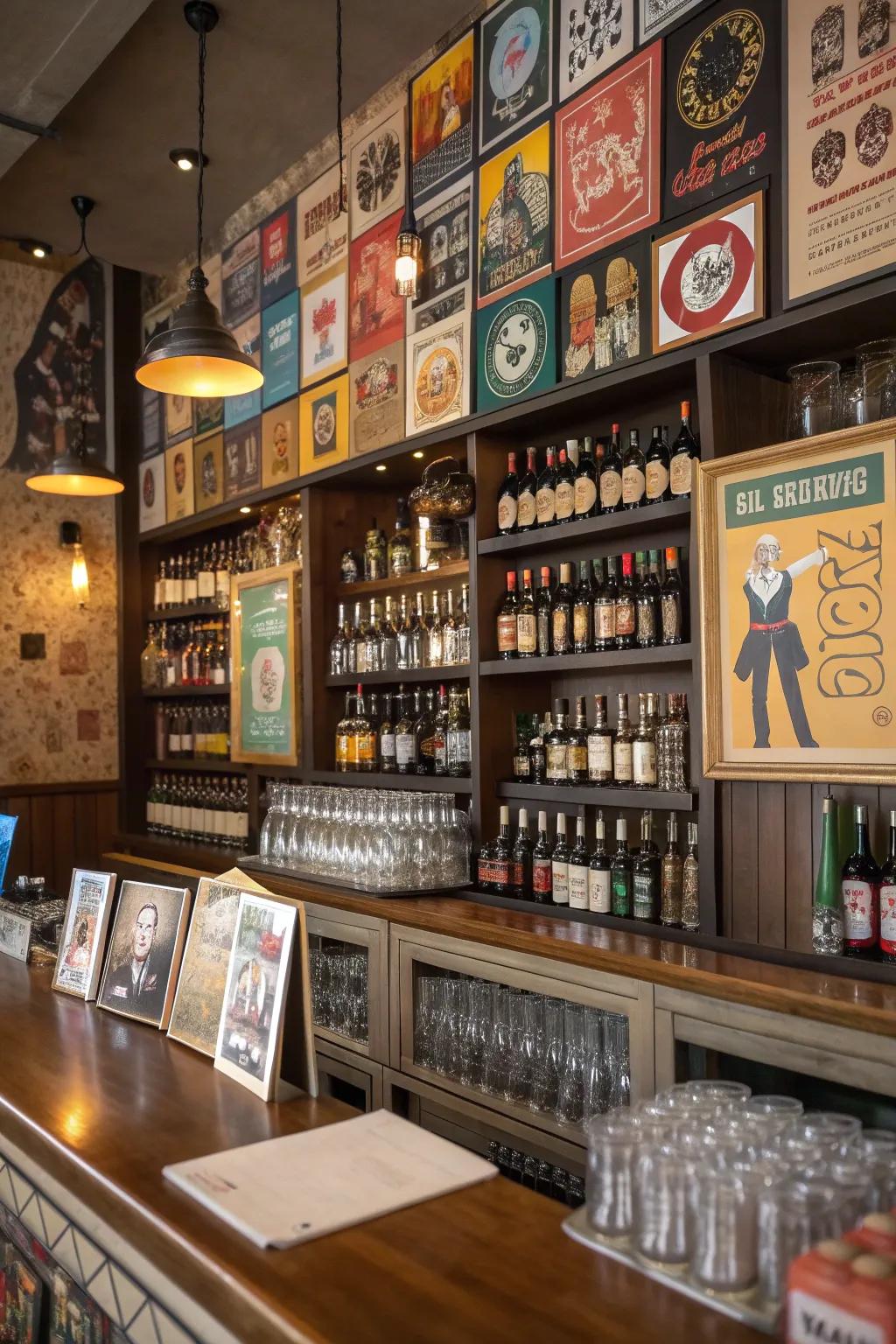 Artisanal brewing placards commemorate diverse brewing forms.