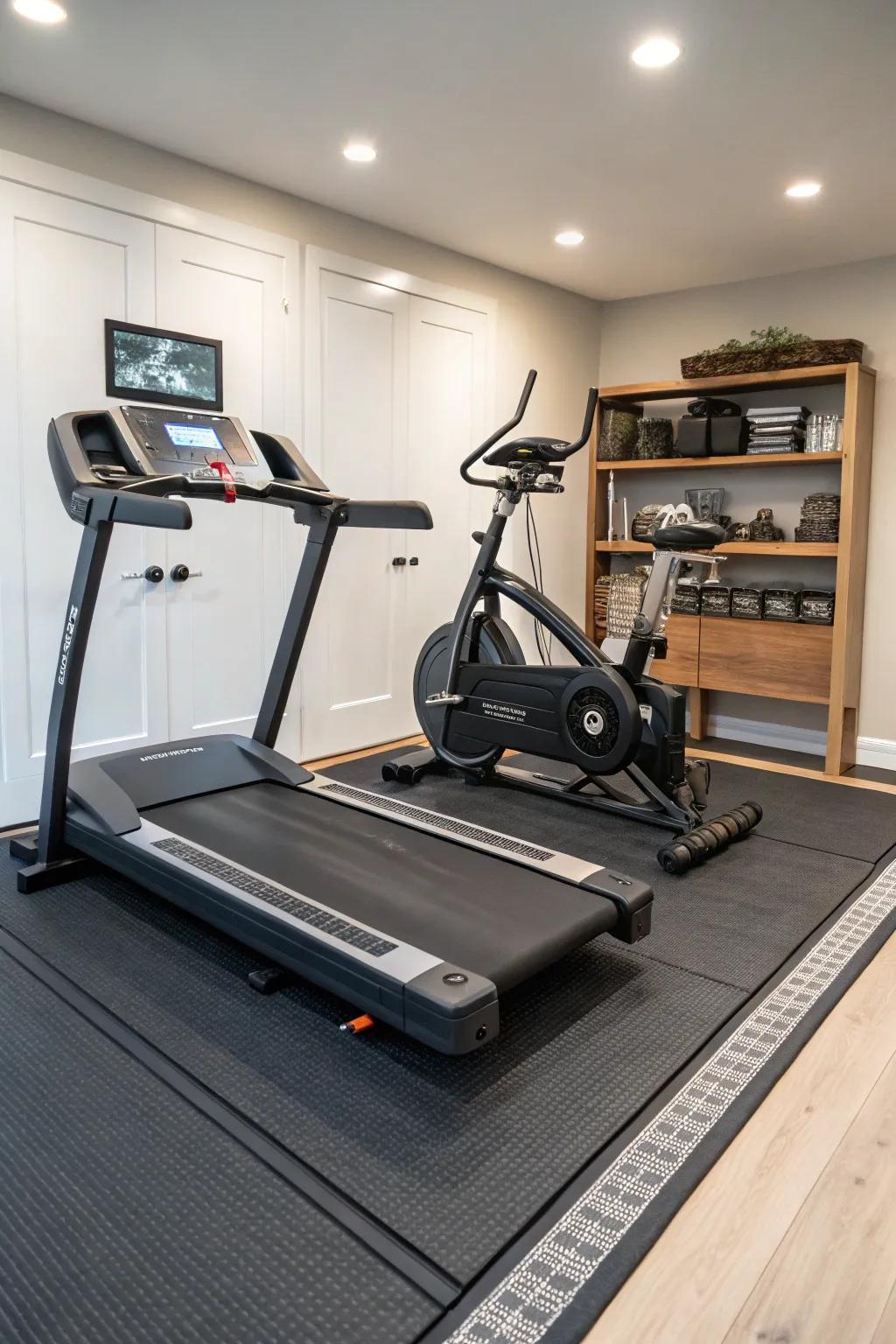 PulseZone areas feature specialized flooring for peaceful, efficient workouts.