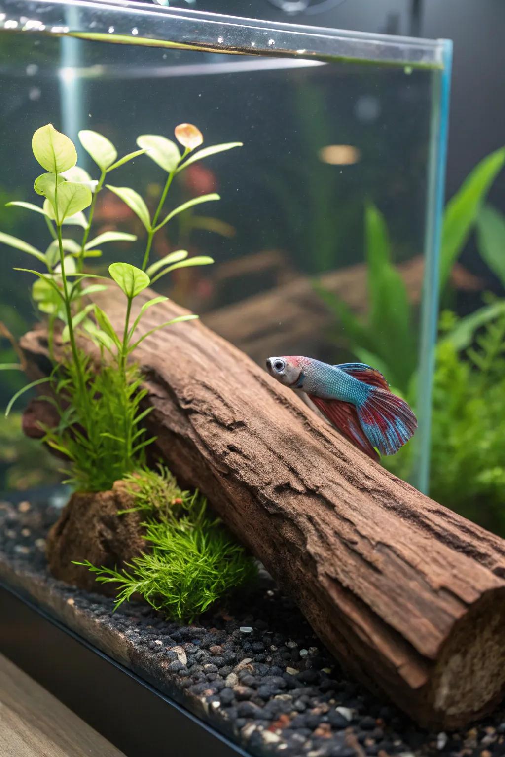 Floating perches give your betta a relaxing space.