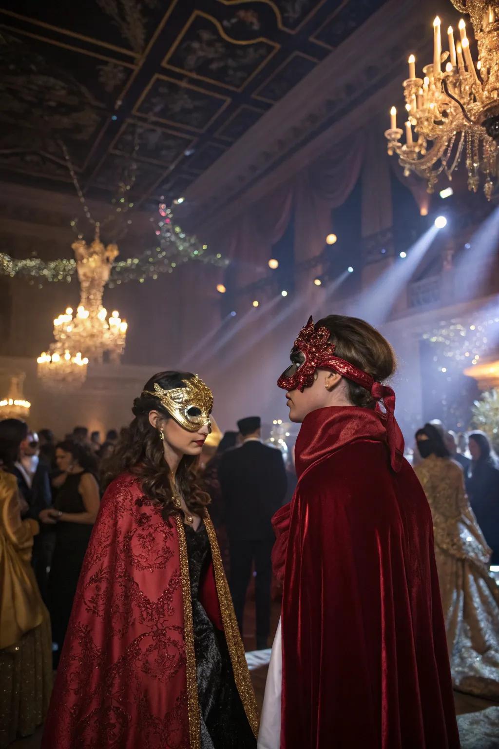 Step into a night of allure with an elegant masquerade.