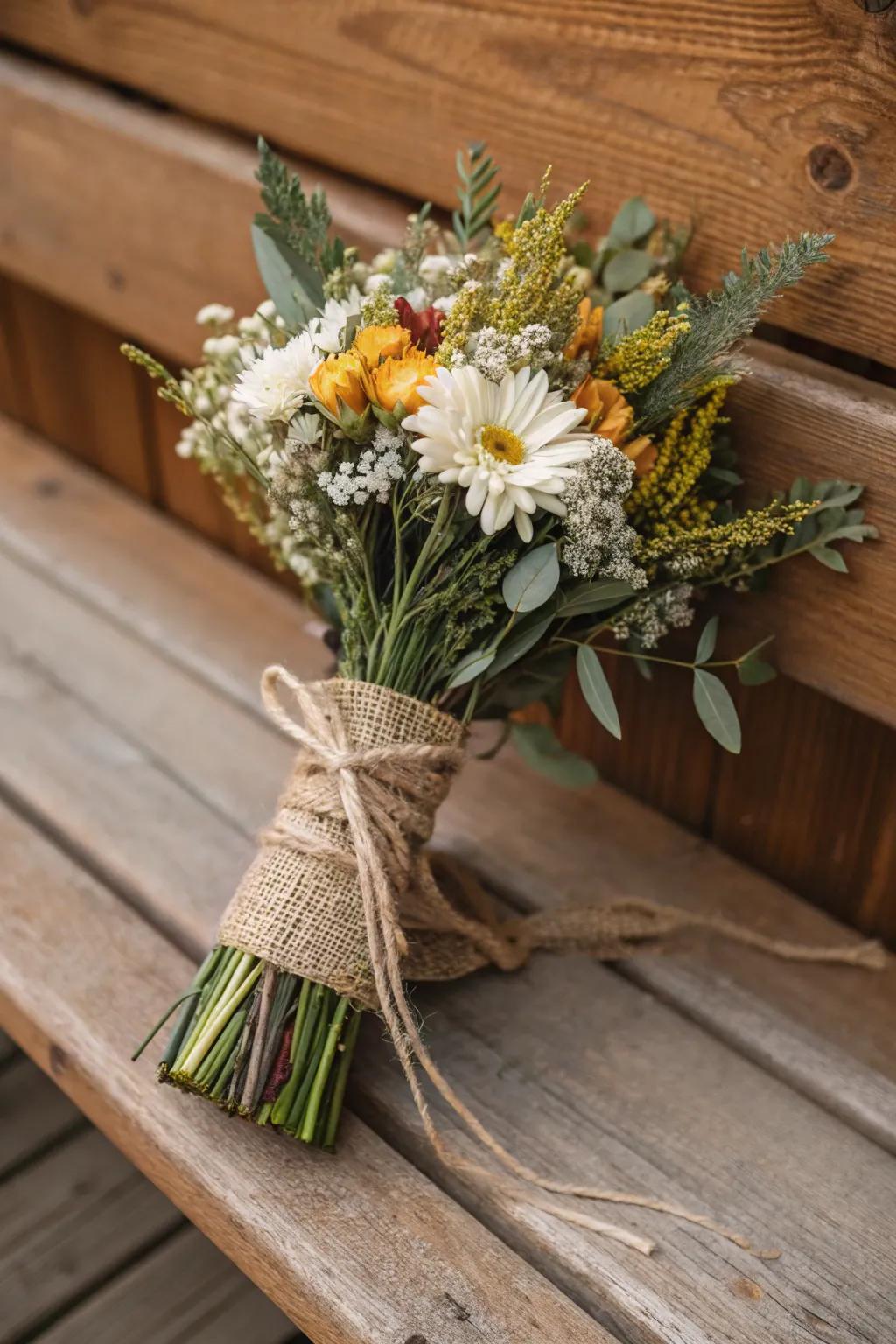 Homespun bouquets impart warmth and charm to any setting.
