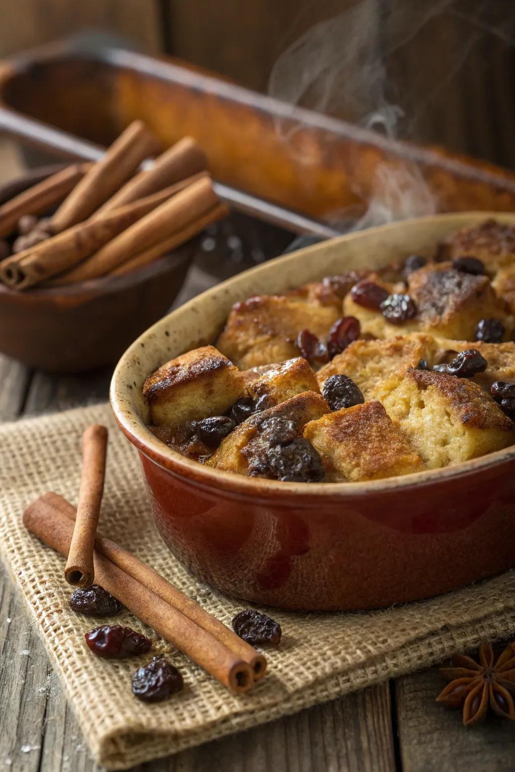 Sweet bread pudding, a comforting dessert that is perfect any time of year.