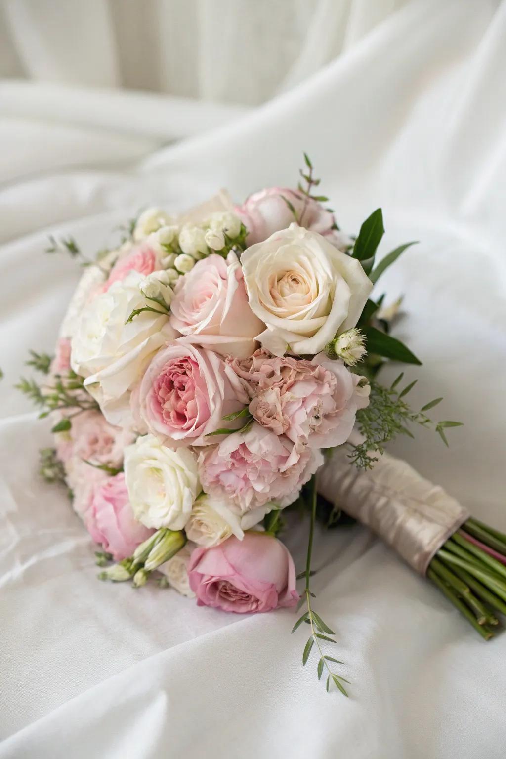 A chic monochrome bouquet for a modern bride.