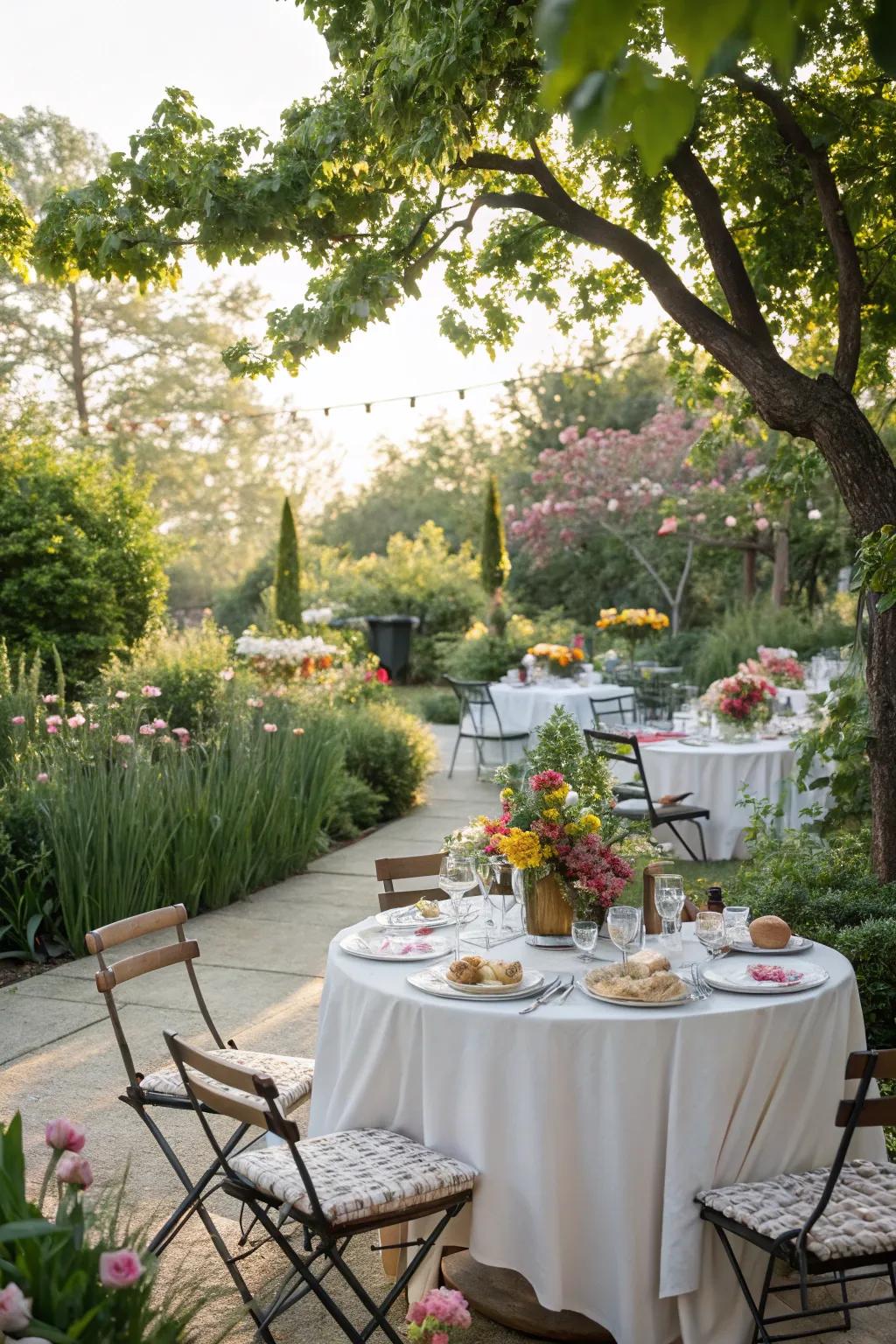 An outside garden brunch gives a refreshing change of scene.
